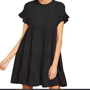 Joteisy Women Summer Ruffle Short Mini Dress Size XL.